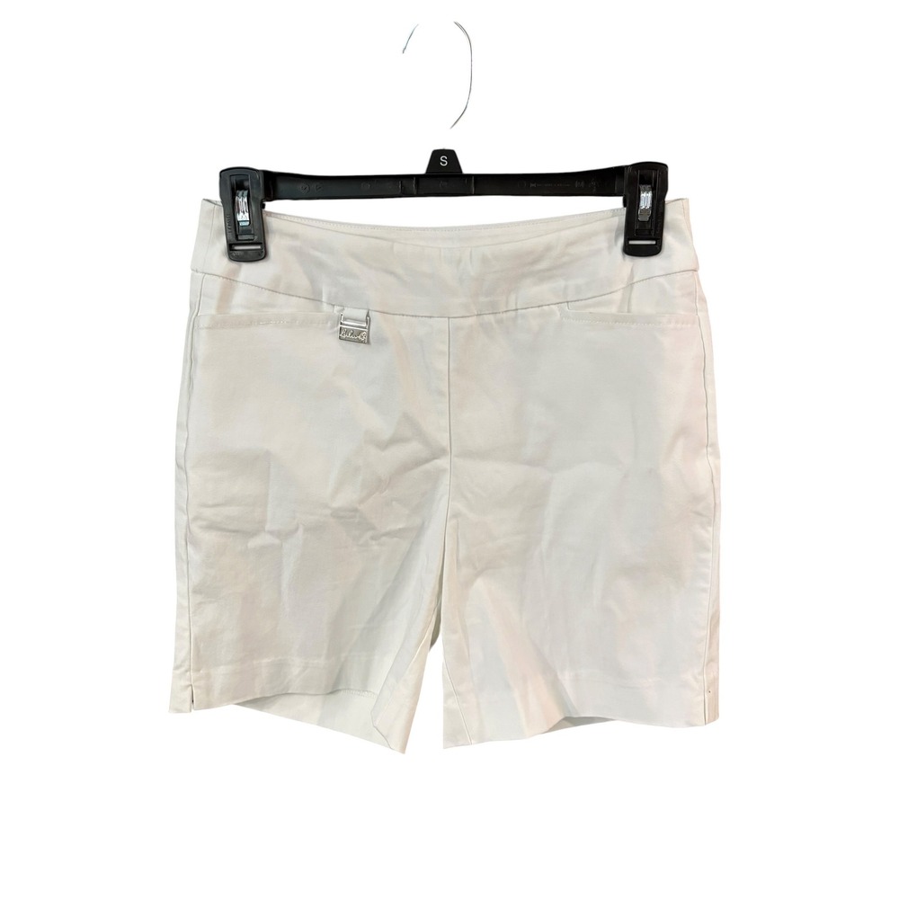 Lulu-B White Pull On Golf Shorts Womens Size 4 Stretch Comfort Casual Summer